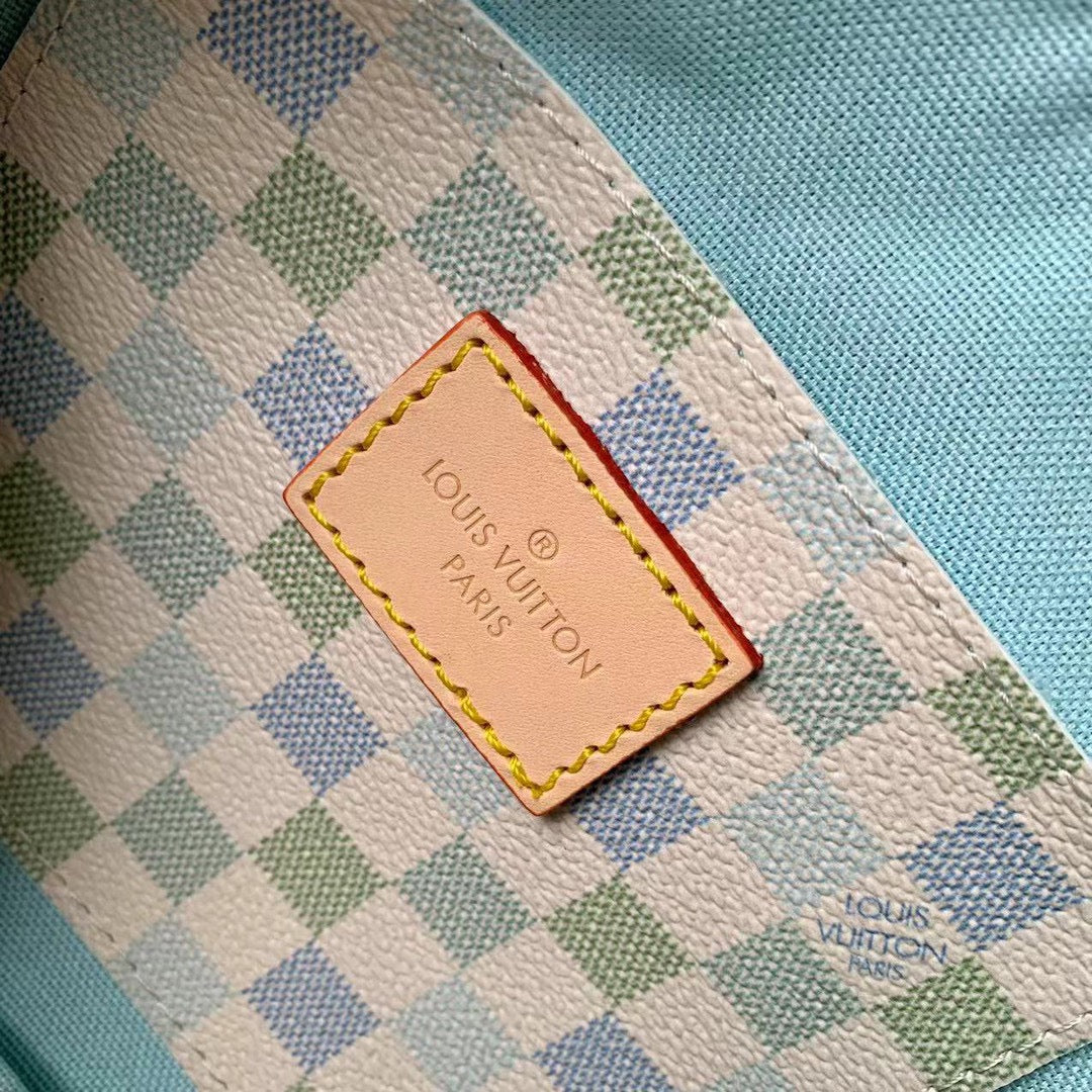 Louis Vuitton Nano Speedy Handbag - Pastel Damier Azur Canvas - Green &amp; Blue