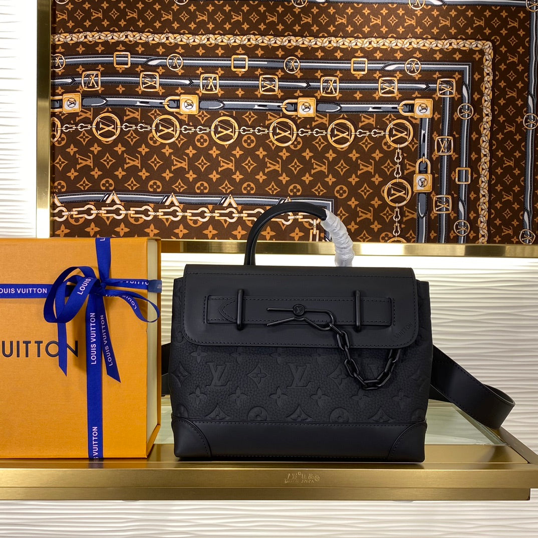 Louis Vuitton Steamer Monogram Empreinte Black Leather Bag