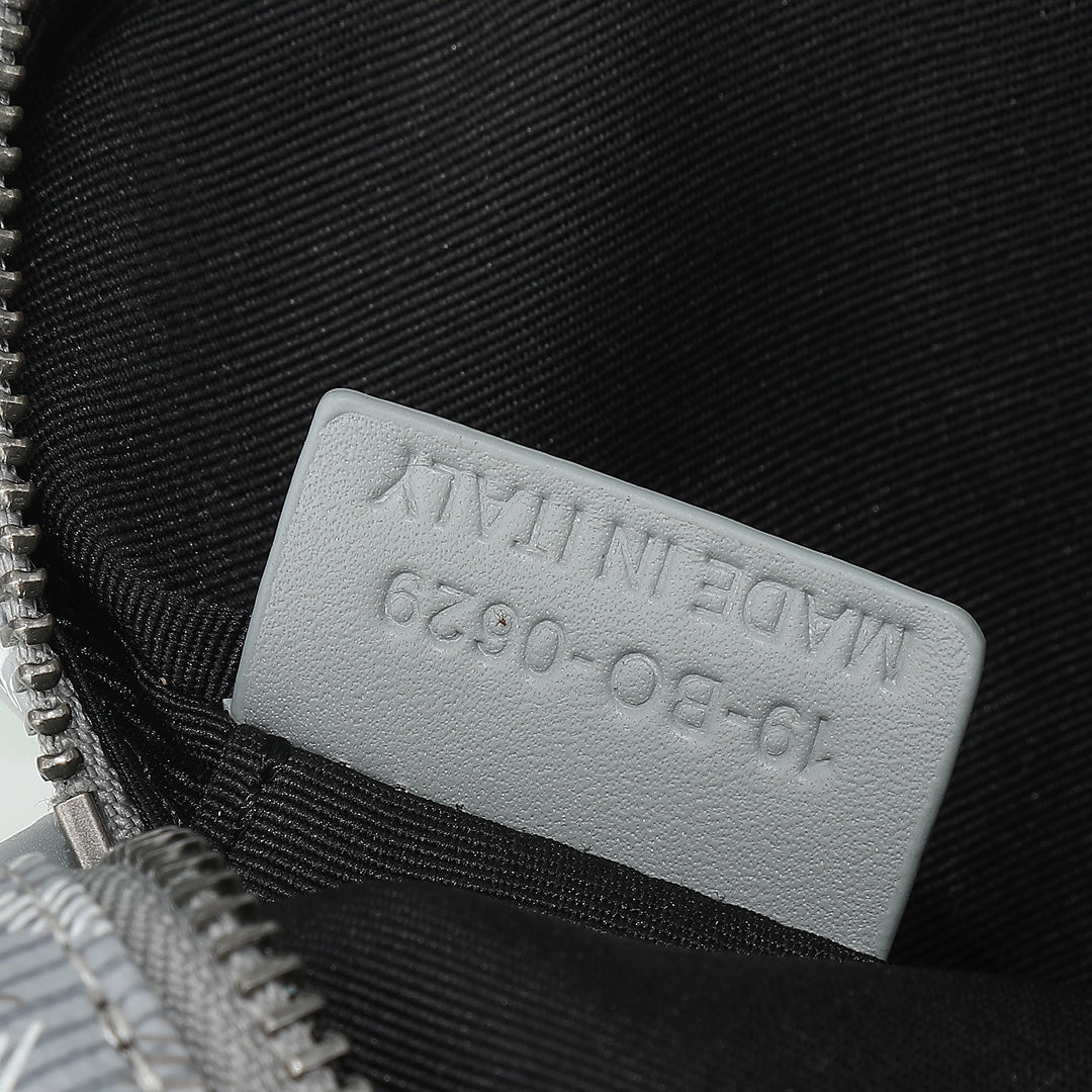 Dior Men's Grey CD Diamond Canvas Messenger Bag with Detachable Pouch