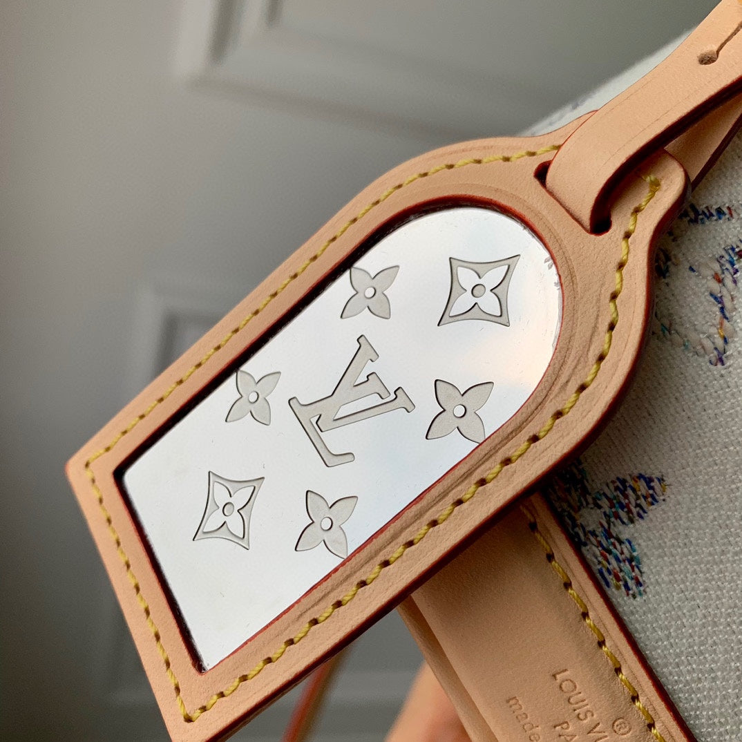 Louis Vuitton Nano Noé Bucket Bag - White & Grey Monogram Canvas