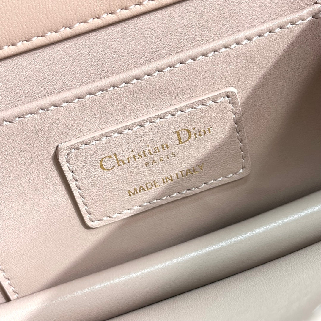 Luxury Quilted Nude Leather Top Handle Bag with Gold Chain Strap