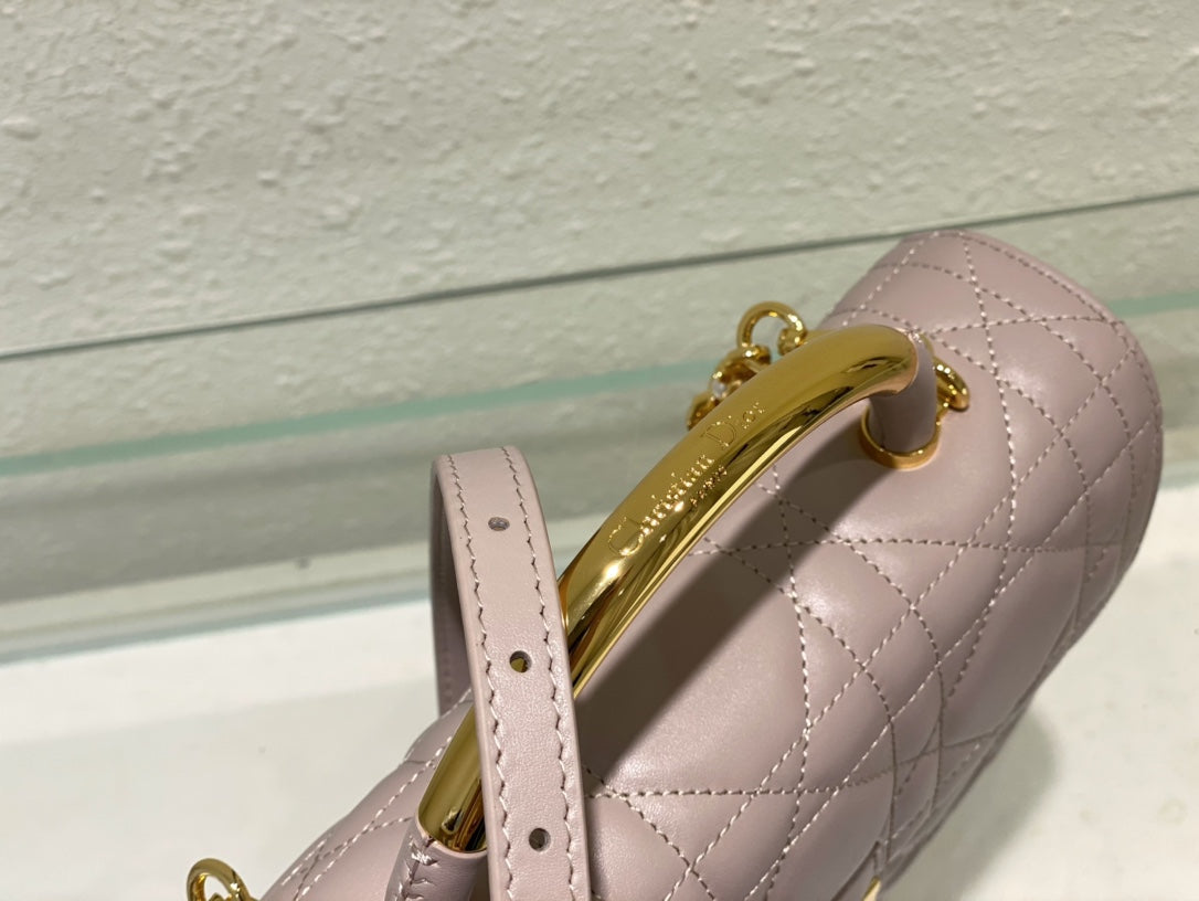 Miss Dior Top Handle Bag - Lilac Quilted Lambskin with Gold Hardware