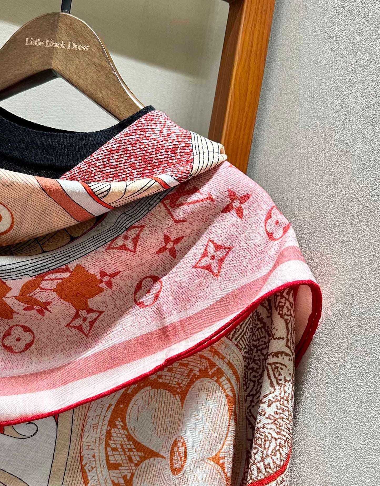 Louis Vuitton Rue Scribe Paris Silk Square Scarf - Pink Monogram Vintage Poster Design Women's Luxury Accessory