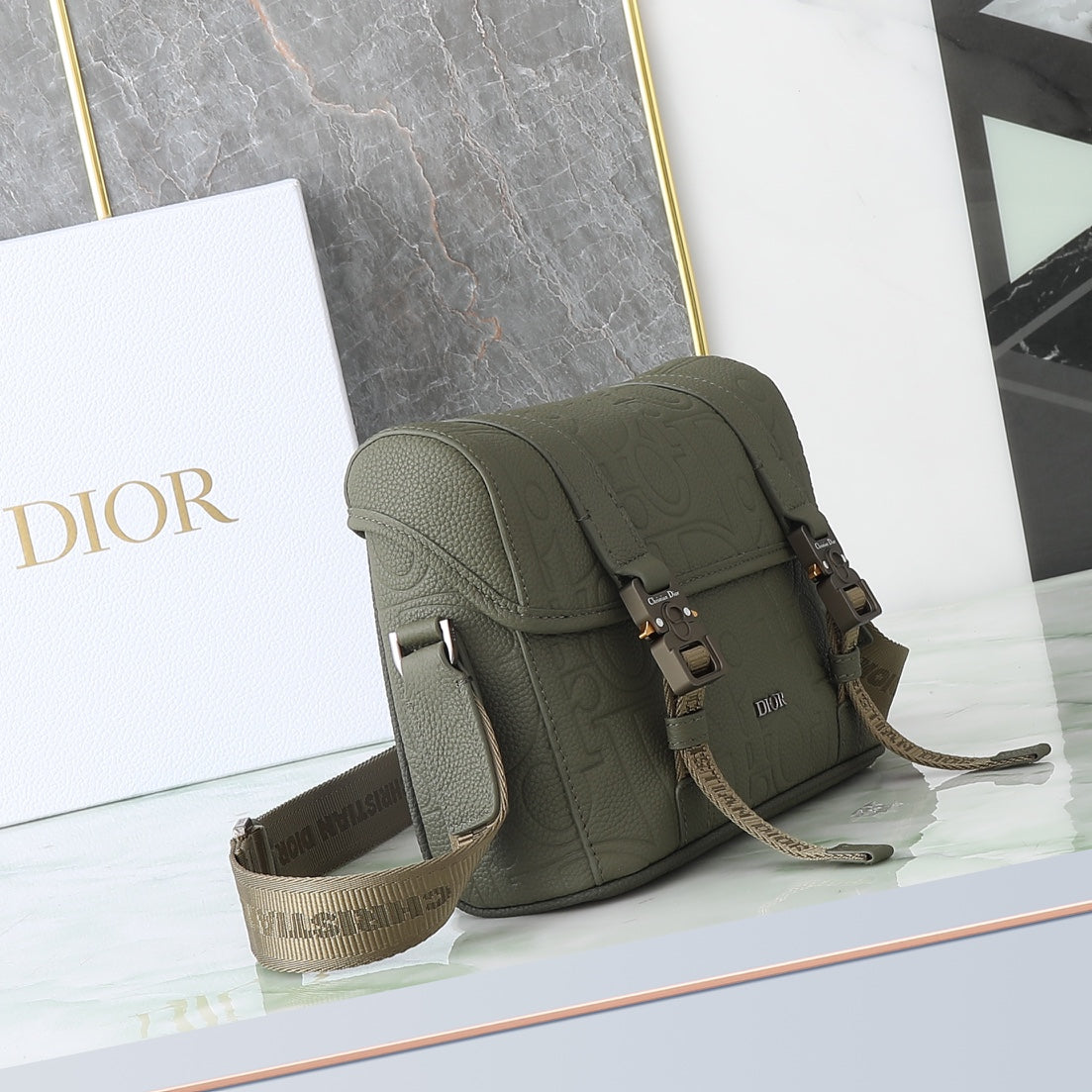 Dior Safari Messenger Bag Olive Green Oblique Canvas