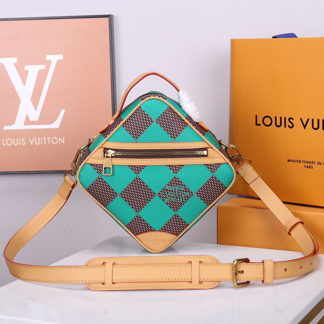 Louis Vuitton Chess Messenger Bag - Green and Brown Damier Canvas