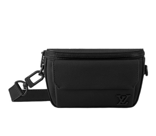 Louis Vuitton Aerogram Takeoff Sling Bag - Black Grained Calf Leather