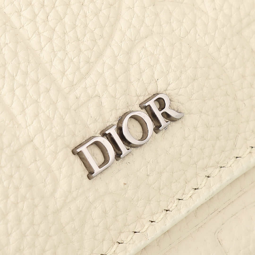 Christian Dior Safari Messenger Bag Cream Embossed Oblique Leather