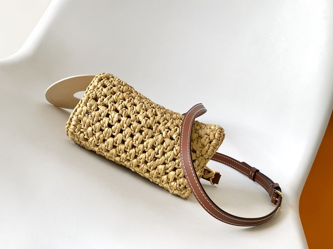 Louis Vuitton Papillon BB Raffia Handbag - Natural &amp; Brown