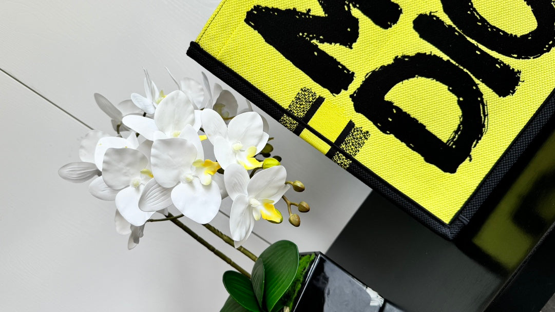 Christian Dior Miss Dior Book Tote Yellow and Black Graffiti Print Large Bag
