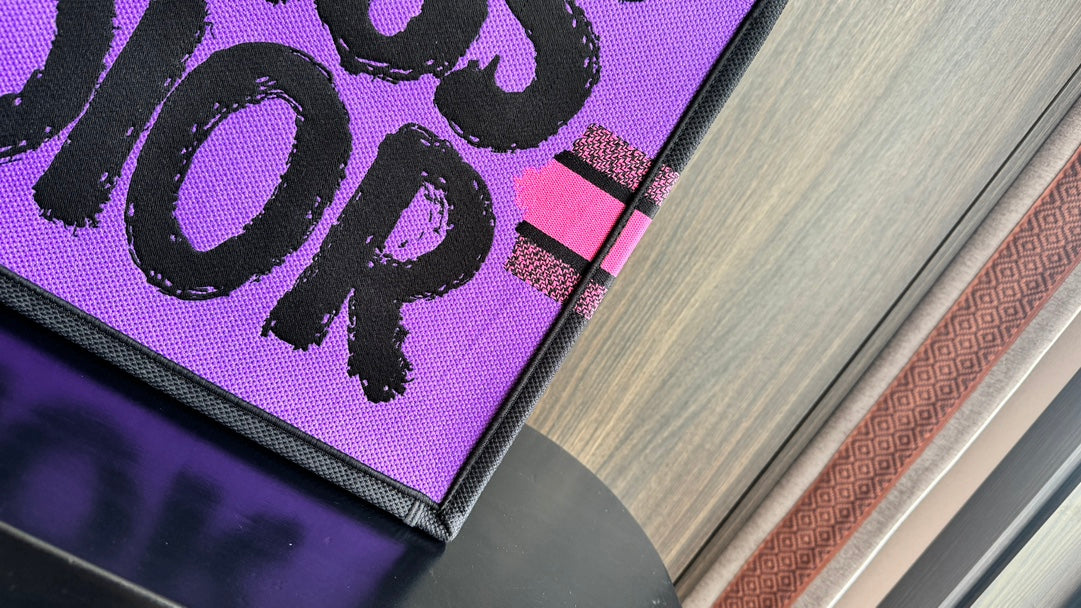 Dior Miss Dior Book Tote Pink and Black Graffiti Embroidered Canvas Bag