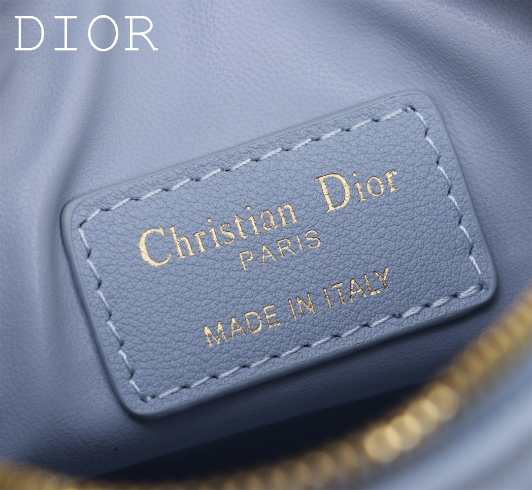 Christian Dior Micro Dior Vibe Bowling Bag - Cloud Blue Cannage Lambskin