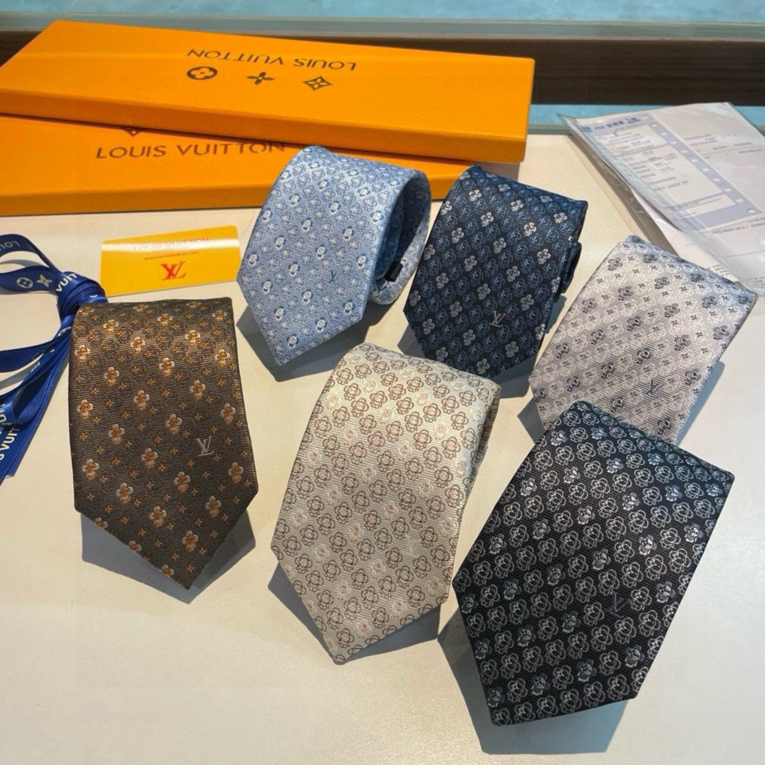 Louis Vuitton Men's Monogram Silk Ties - Luxury Designer Neckties in Various Colors