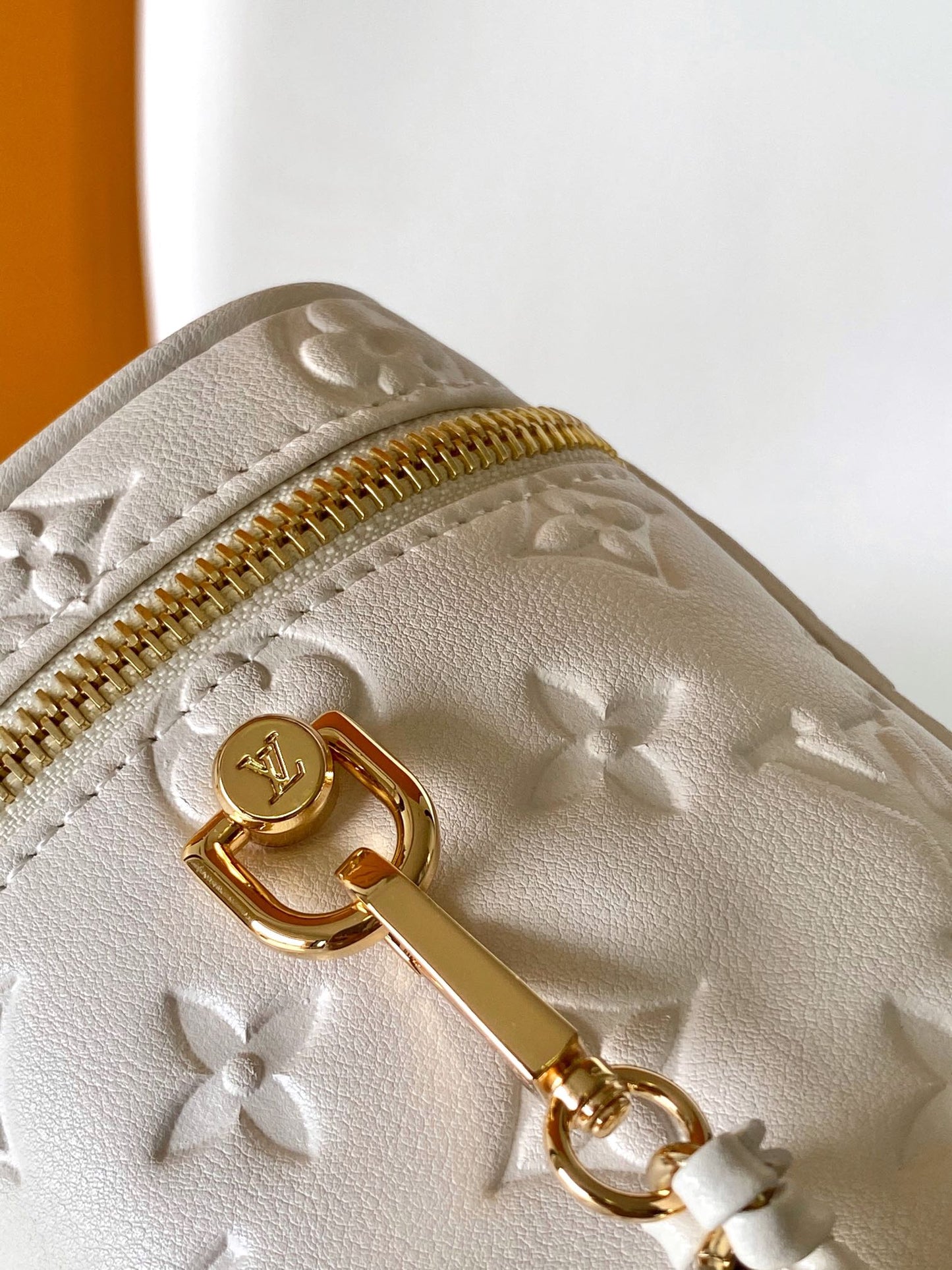 Louis Vuitton Vanity Case PM Monogram Empreinte Leather Cream