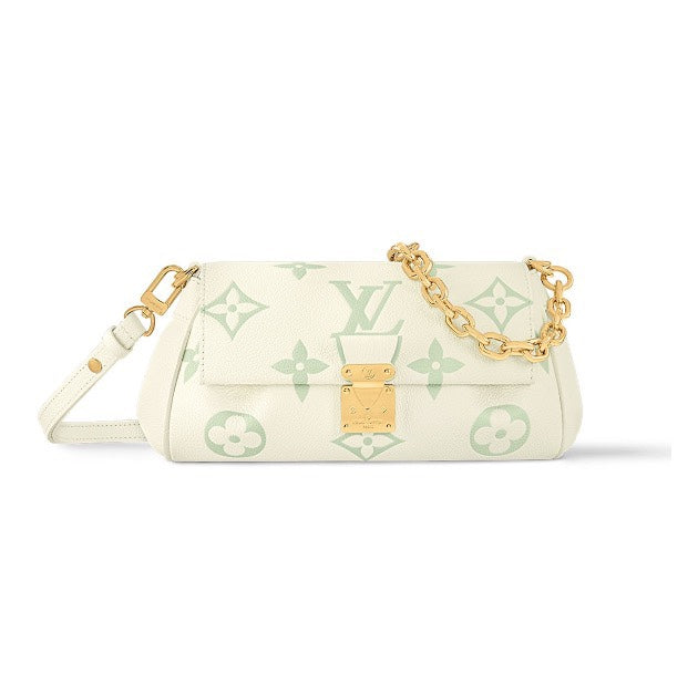 Louis Vuitton Favorite Bag Monogram Empreinte Leather Pastel Green and White