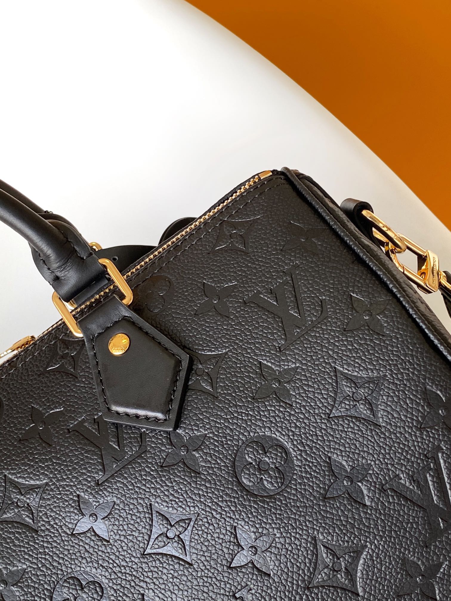 Louis Vuitton Monogram Empreinte Speedy Bandoulière 25 Black Leather Handbag