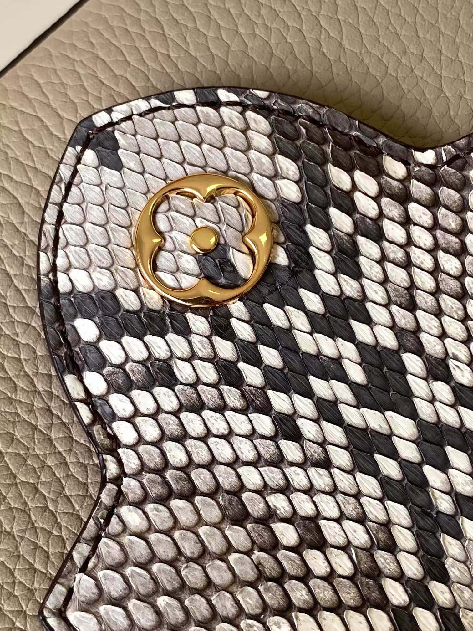 Louis Vuitton Capucines Mini Handbag - Galet Taurillon Leather &amp; Python