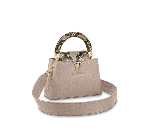 Louis Vuitton Capucines Mini Handbag - Galet Taurillon Leather & Python