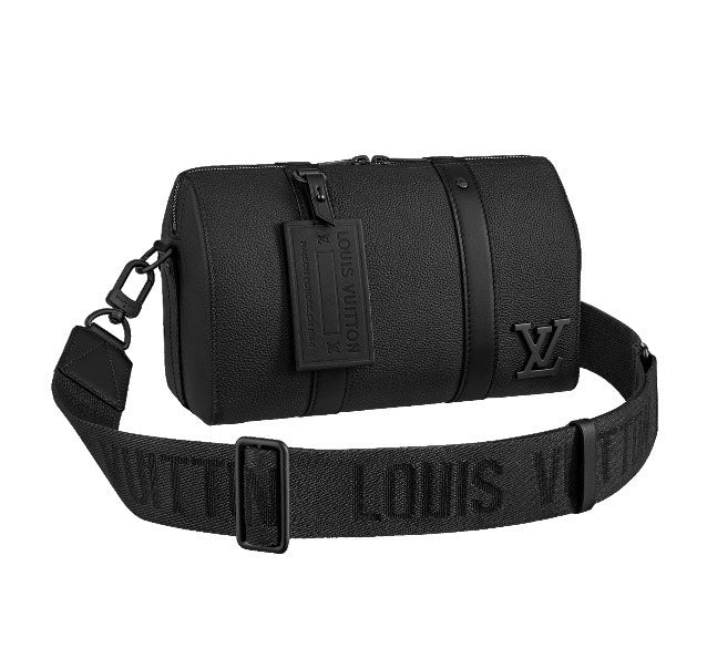 Louis Vuitton City Keepall Aerogram - Black Grained Calfskin Crossbody Bag