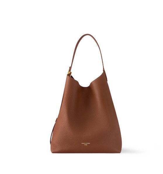 Saint Laurent Le 5 à 7 Supple Large Brown Grained Leather Shoulder Bag