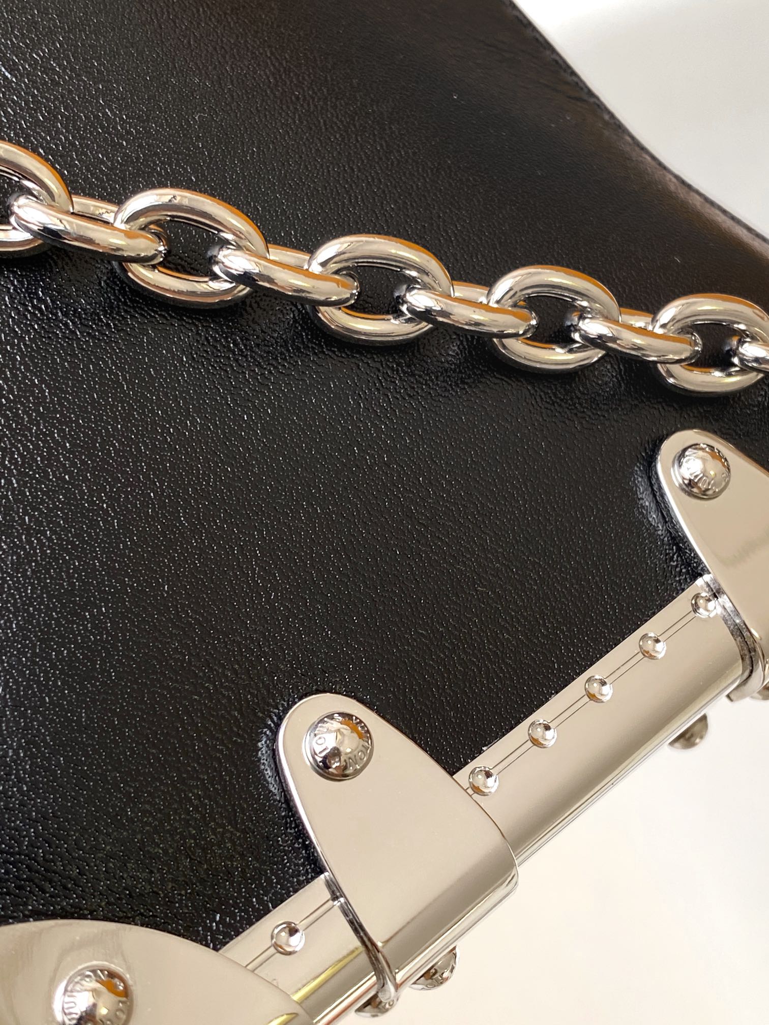Louis Vuitton Side Trunk PM Handbag - Black Leather with Silver-Tone Hardware