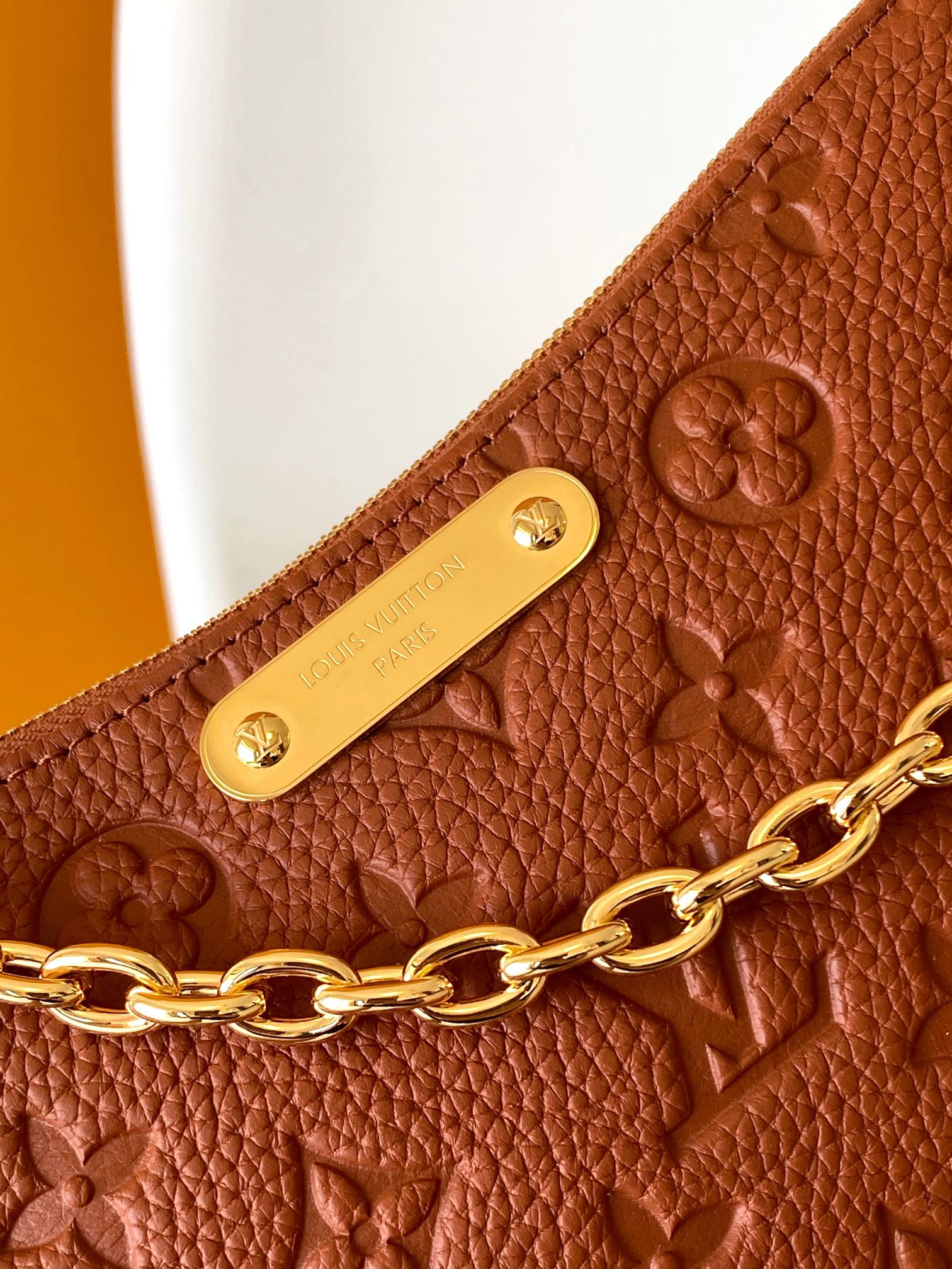 Louis Vuitton Bagatelle Monogram Empreinte Leather Handbag - Cognac Brown