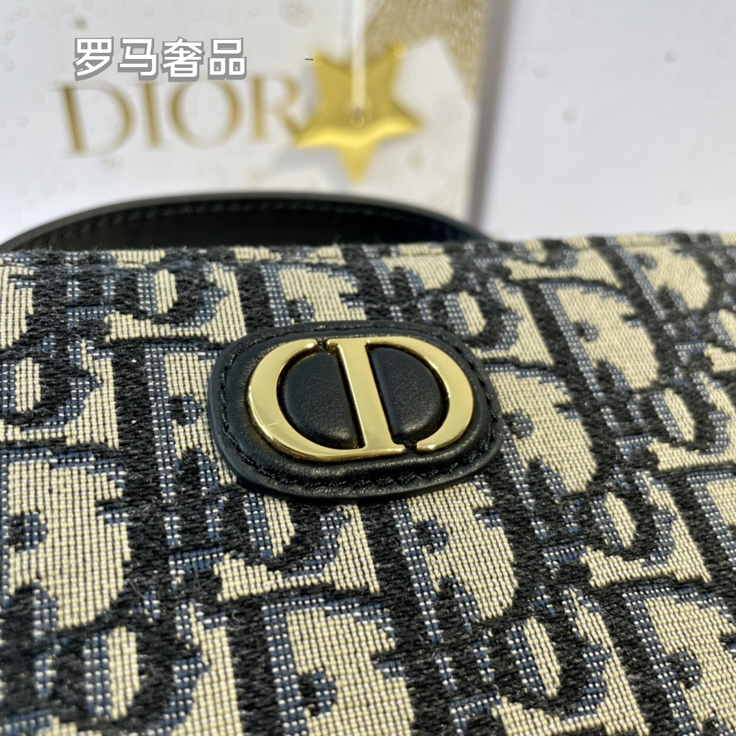 Christian Dior Oblique 30 Montaigne Vanity Case Bag - Blue Jacquard