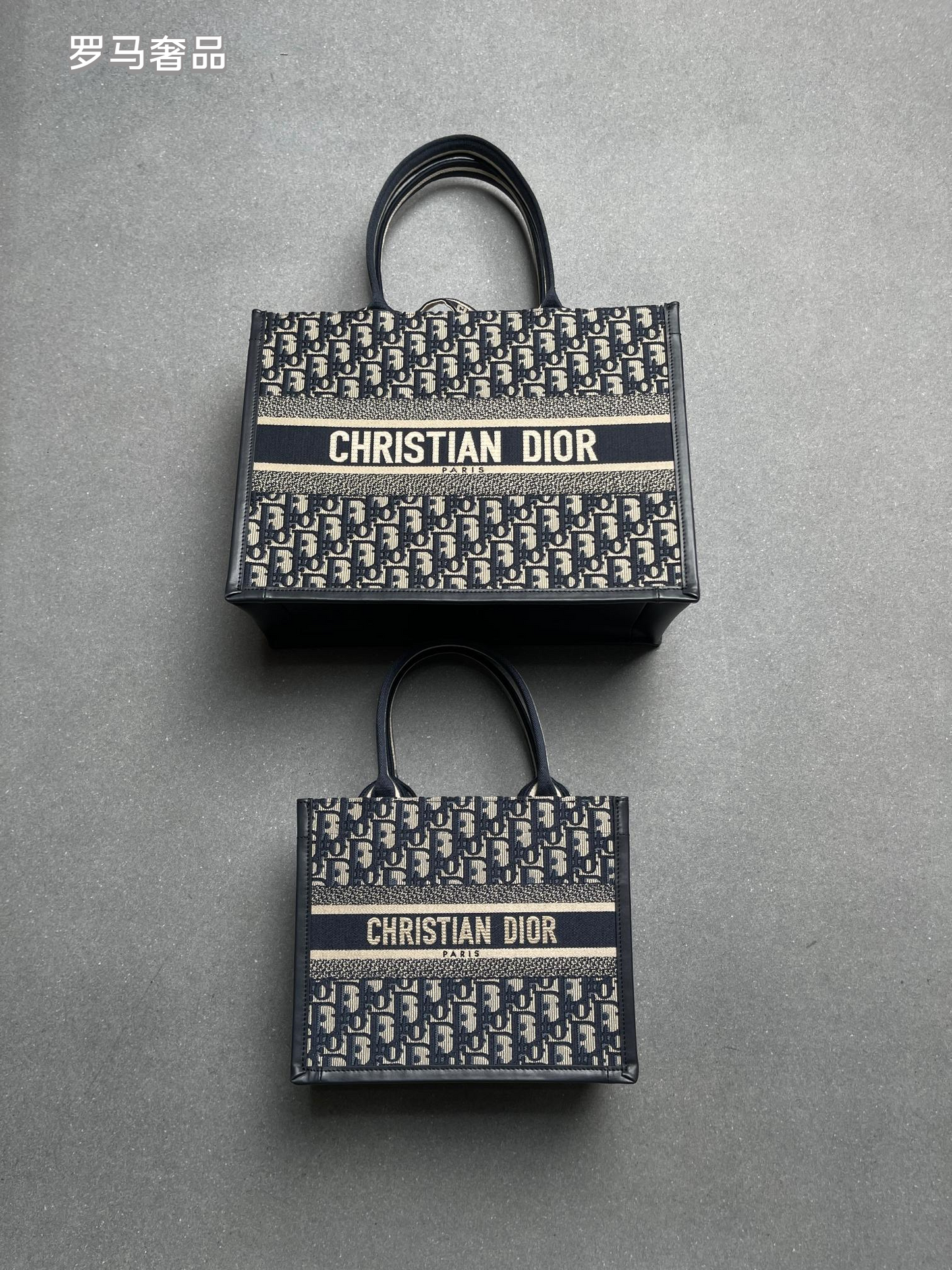 Christian Dior Book Tote - Blue Dior Oblique Embroidery