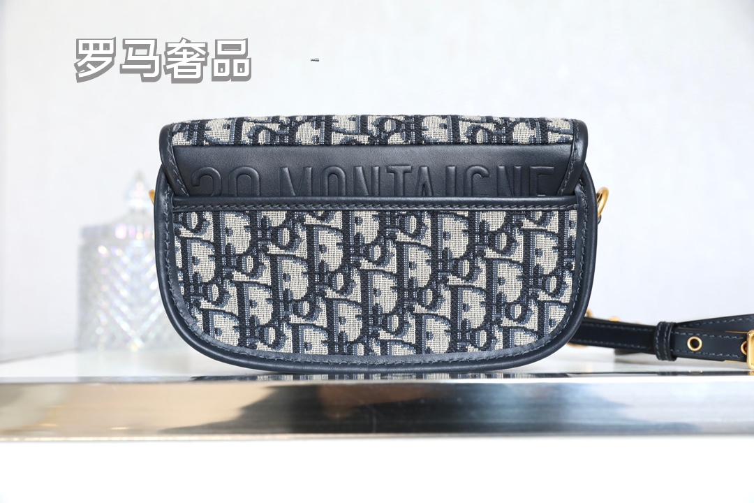 Christian Dior Bobby Bag Blue Dior Oblique Jacquard Canvas Shoulder Bag