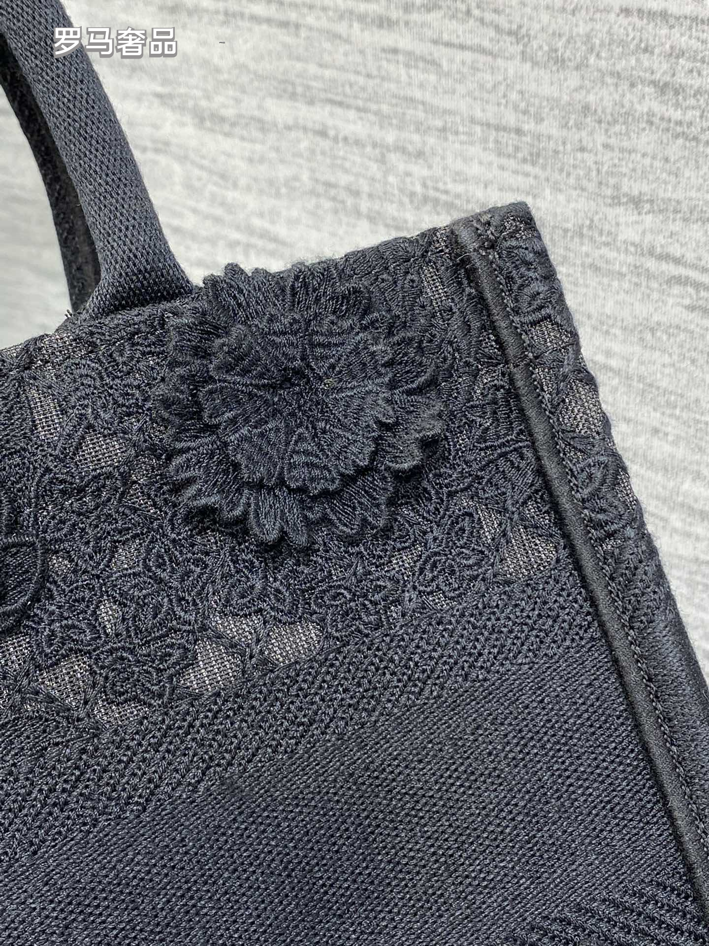 Christian Dior Small White Book Tote Bag with 3D Floral Embroidery