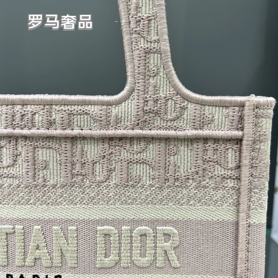 Christian Dior Blue Dior Oblique Embroidery Mini Book Tote