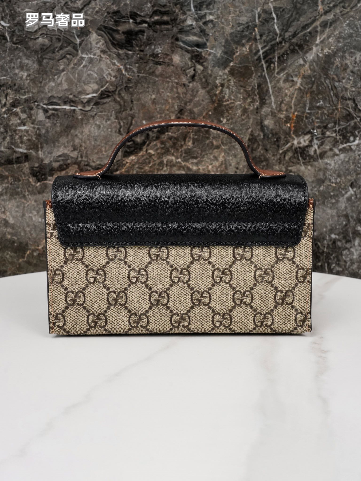 Gucci Padlock Small GG Supreme Shoulder Bag - Black &amp; Brown Leather
