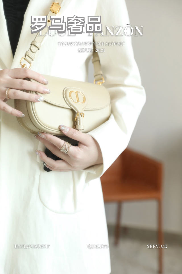 Women's Elegant Beige Leather Shoulder Bag with Gold Hardware Logo