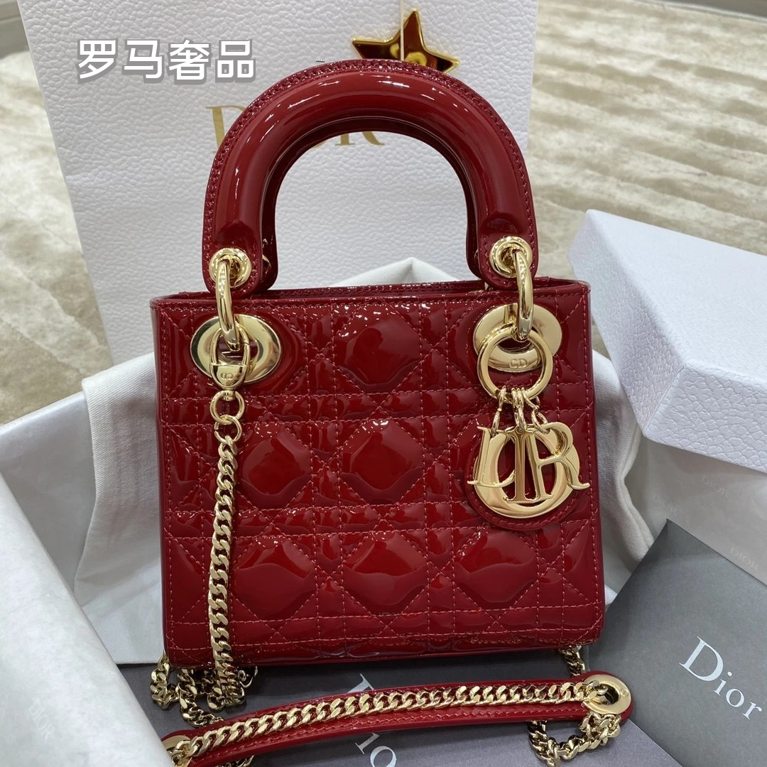 Lady Dior Mini Bag - Black Cannage Leather with Gold-Tone Hardware