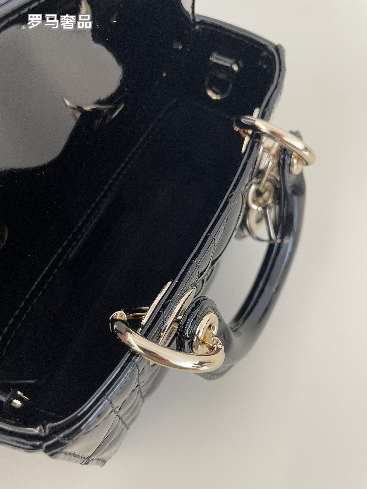Lady Dior Joy Micro Bag - Cannage Lambskin & Patent Leather Handbags