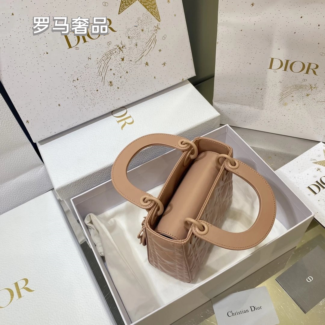 Christian Dior Micro Lady Dior Bag Beige Cannage Lambskin