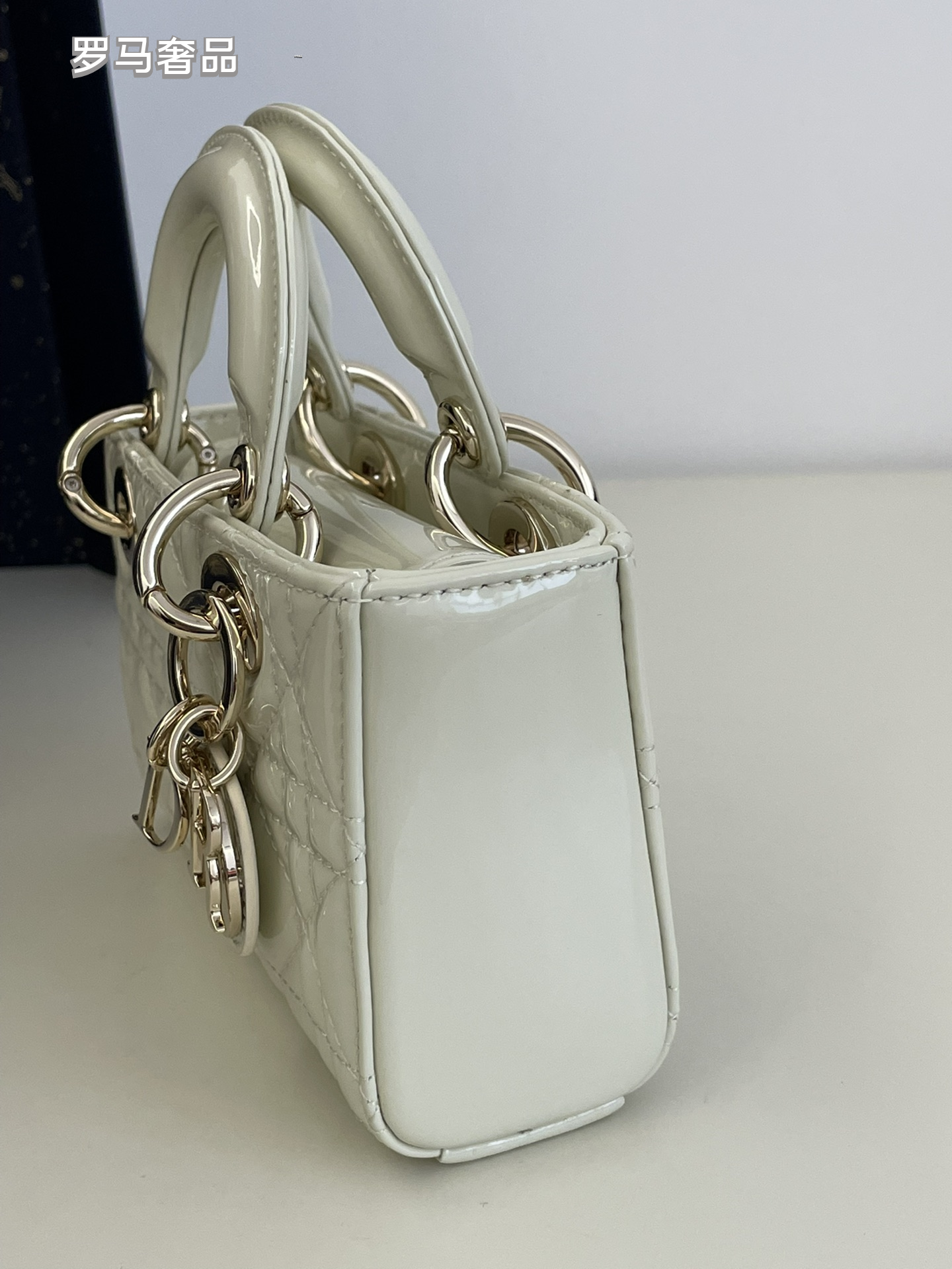 Lady Dior Joy Micro Bag - Cannage Lambskin & Patent Leather Handbags