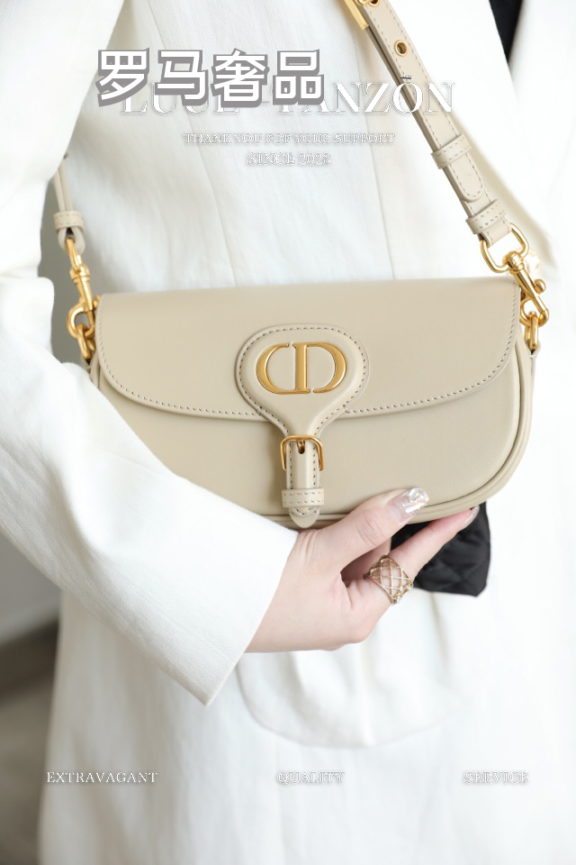 Women's Elegant Beige Leather Shoulder Bag with Gold Hardware Logo