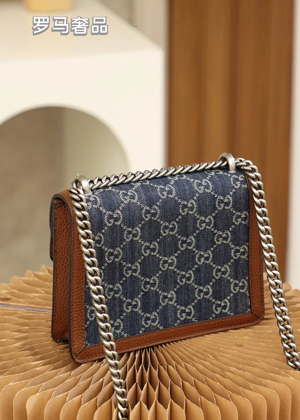 Gucci Dionysus Super Mini GG Denim Shoulder Bag - Blue/Brown