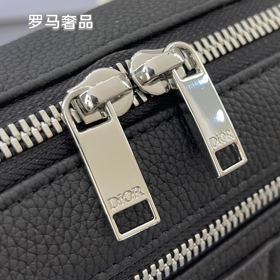 Dior Safari Messenger Bag Black Grained Calfskin Crossbody