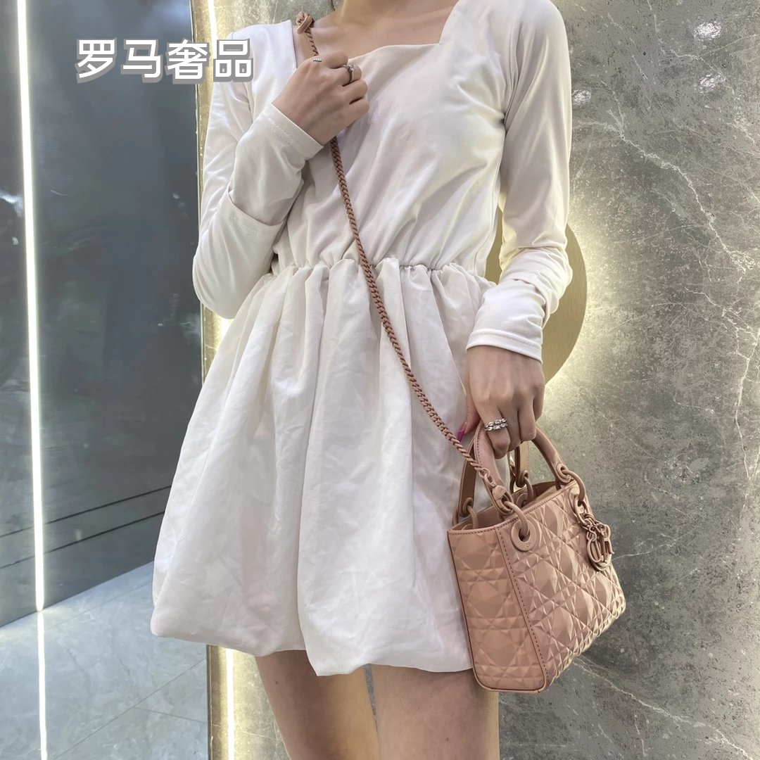 Christian Dior Micro Lady Dior Bag Beige Cannage Lambskin