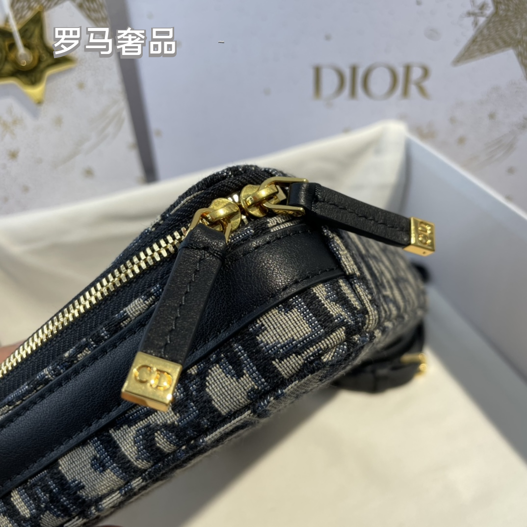 Christian Dior Oblique 30 Montaigne Vanity Case Bag - Blue Jacquard