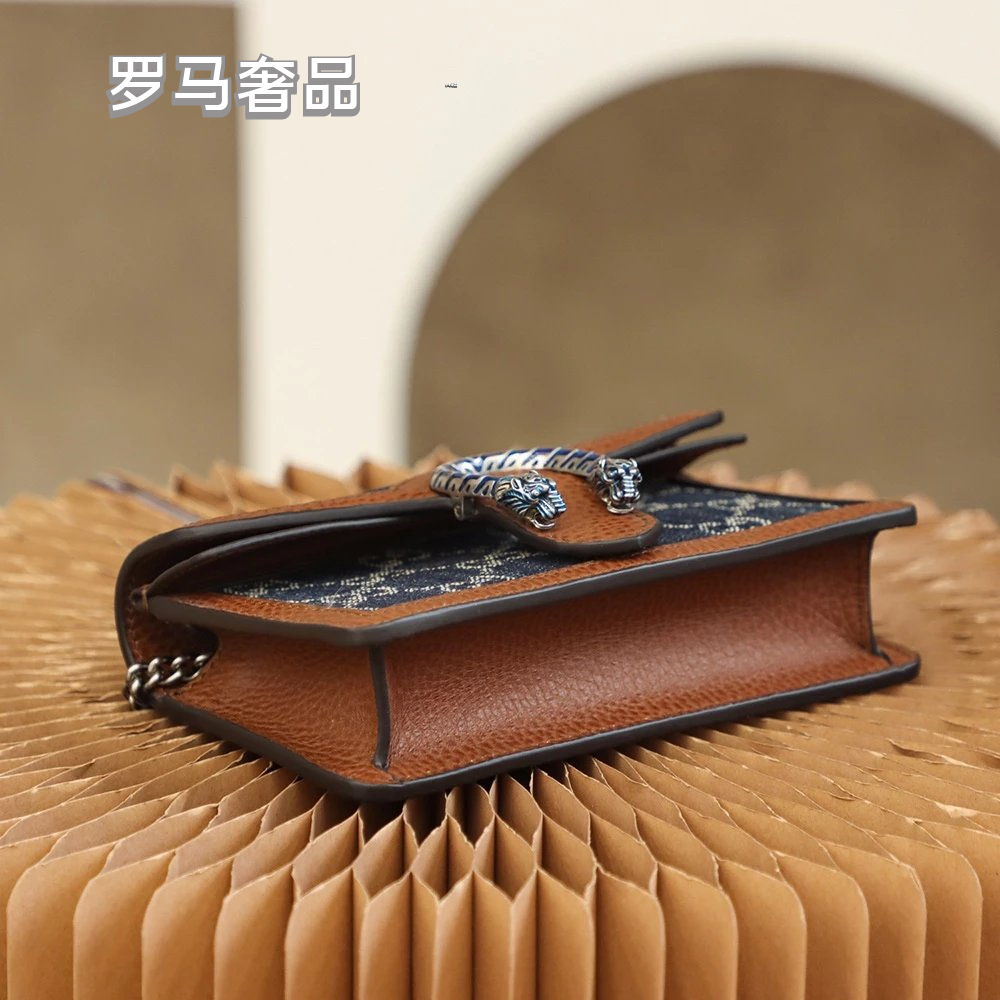 Gucci Dionysus Super Mini GG Denim Shoulder Bag - Blue/Brown