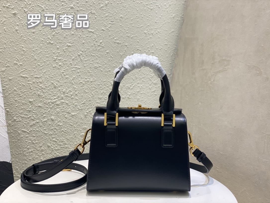 Christian Dior Blue Oblique Canvas Small Top Handle Bag