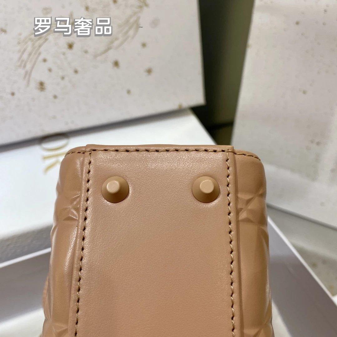 Christian Dior Micro Lady Dior Bag Beige Cannage Lambskin