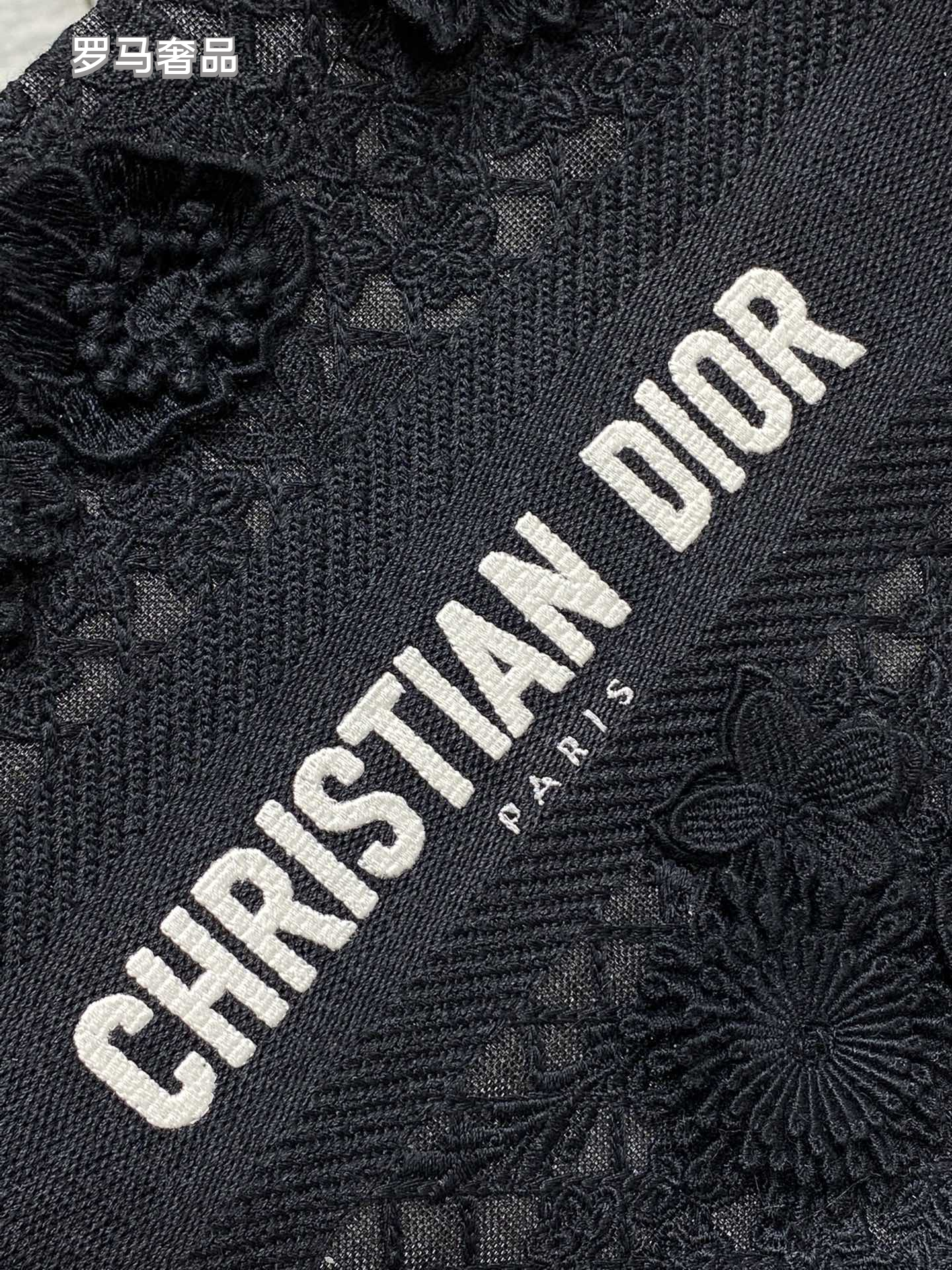 Christian Dior Small White Book Tote Bag with 3D Floral Embroidery