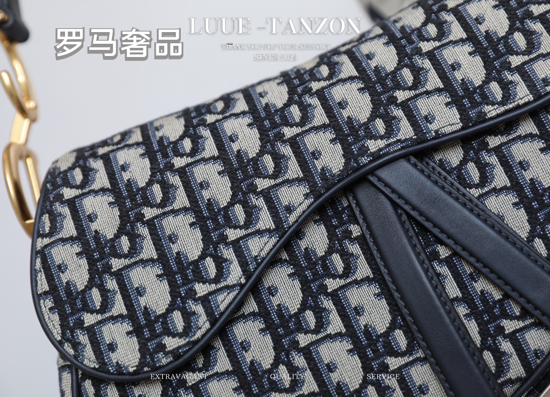 Dior Saddle Bag in Blue Dior Oblique Jacquard