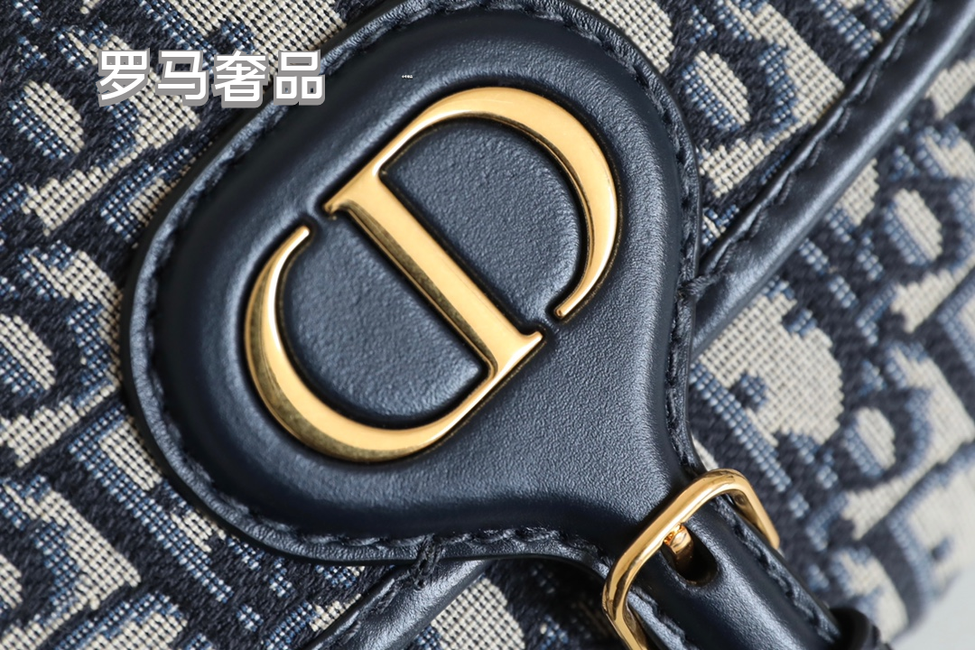 Christian Dior Bobby Bag Blue Dior Oblique Jacquard Canvas Shoulder Bag