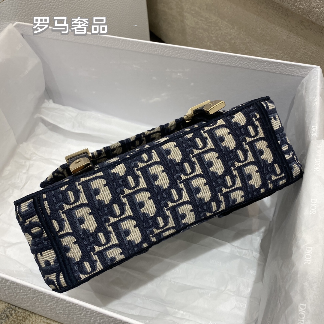 Christian Dior Blue Dior Oblique Embroidery DiorCamp Messenger Bag
