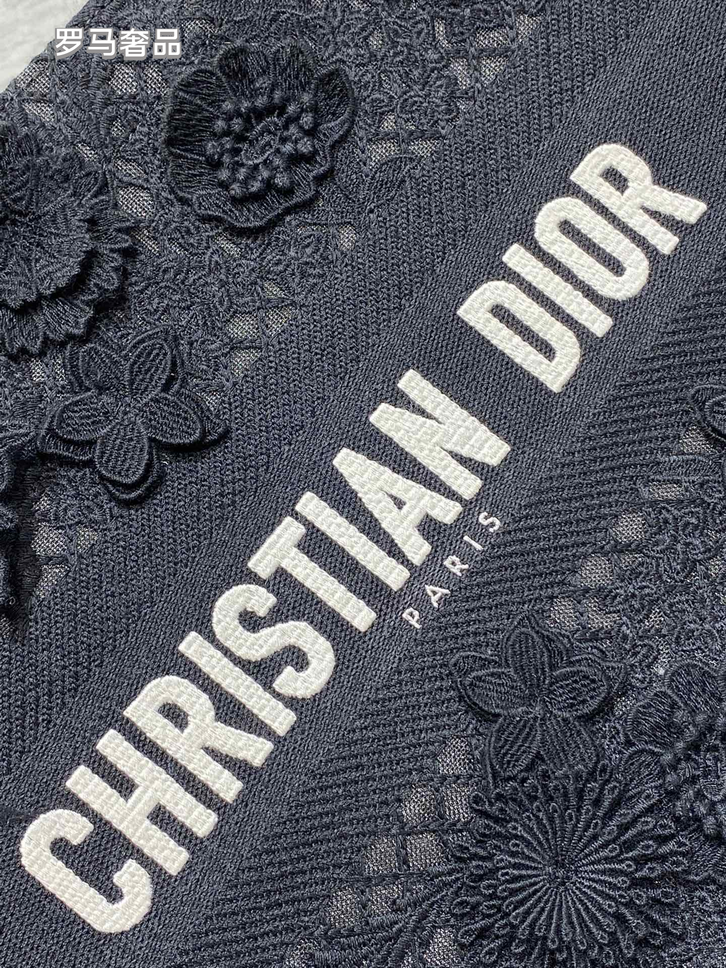 Christian Dior Small White Book Tote Bag with 3D Floral Embroidery