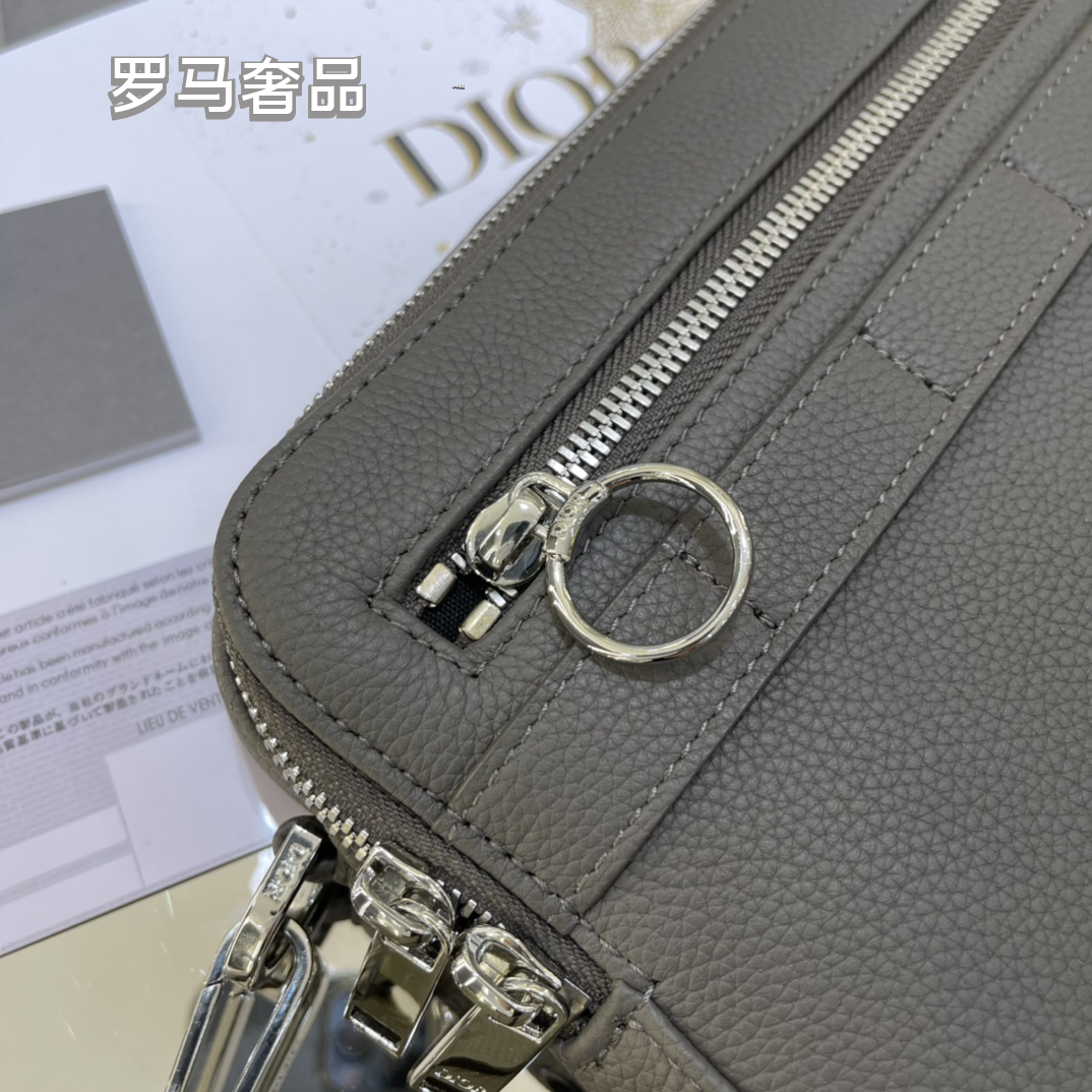 Dior Safari Messenger Bag Black Grained Calfskin Crossbody